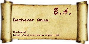 Becherer Anna névjegykártya